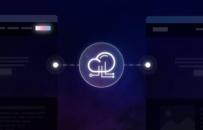 Graphic showing Cloud Computing imagery