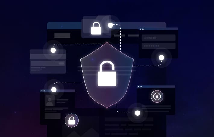 Graphic showing Cybersecurity and Sustainable Technology imagery